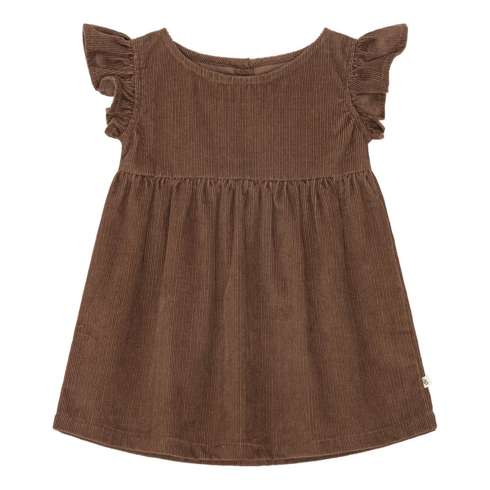 Kjóll Flauel brúnn