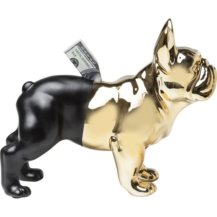 Sparibaukur bulldog svartur/gylltur