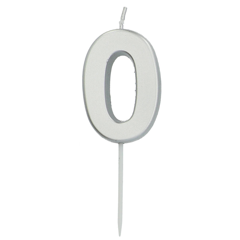 Númerakerti 5cm 0-9 silfur