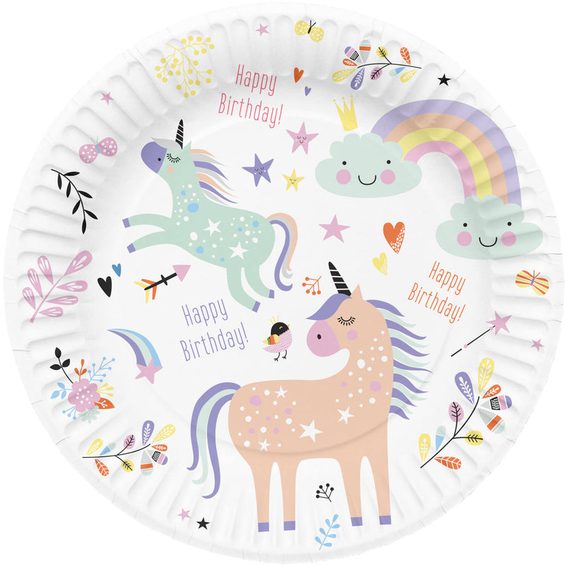 Pappadiskar unicorn 23cm
