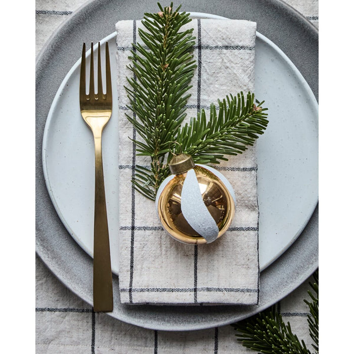 Jólakúla Twister gull/hvít