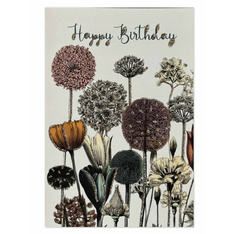 Kort Happy birthday wild flowers