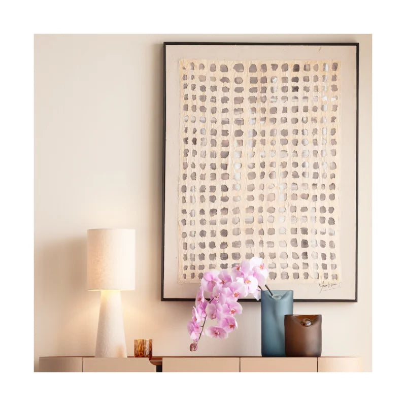 Borðlampi Marleen bouclé beige
