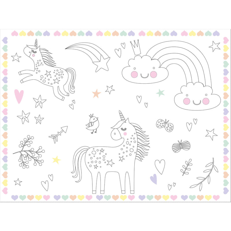 Litablað unicorn & regnbogar