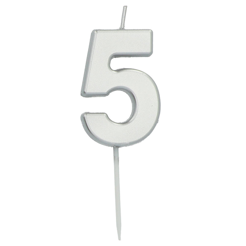 Númerakerti 5cm 0-9 silfur