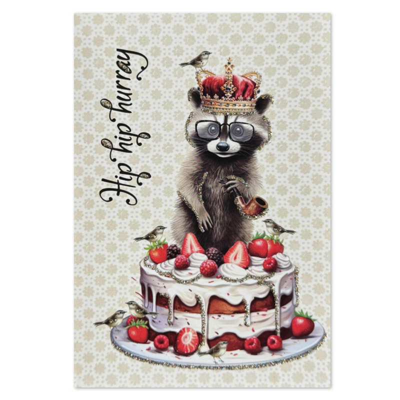 Kort Hipp hip hurray racoon