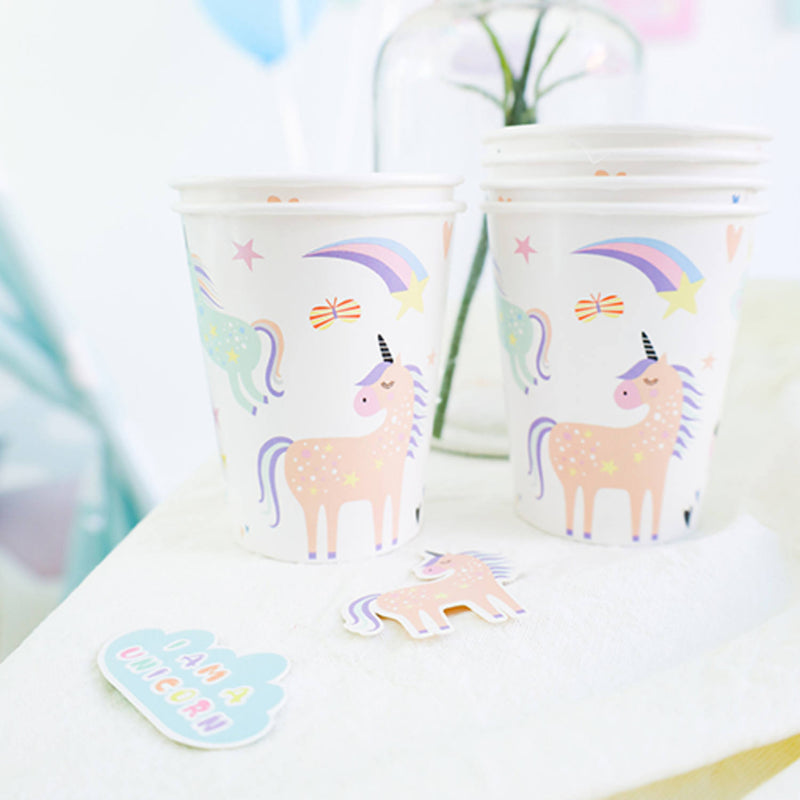 Borðskraut unicorn & regnbogar