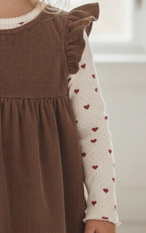 Kjóll Flauel brúnn