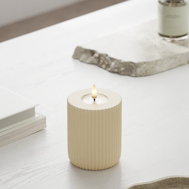 Led kerti solid stripe creme