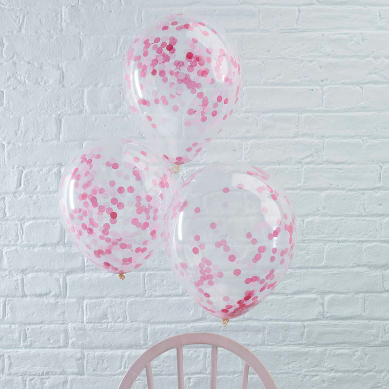 Blöðrur m/bleiku confetti
