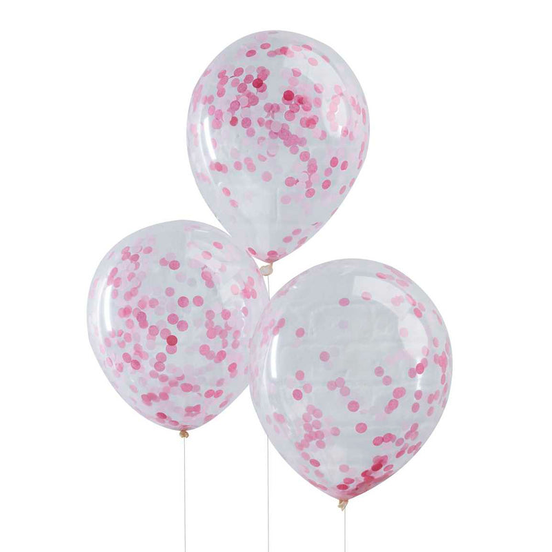 Blöðrur m/bleiku confetti