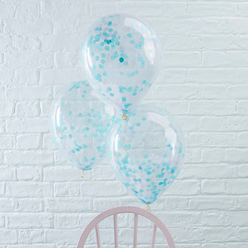 Blöðrur m/bláu confetti