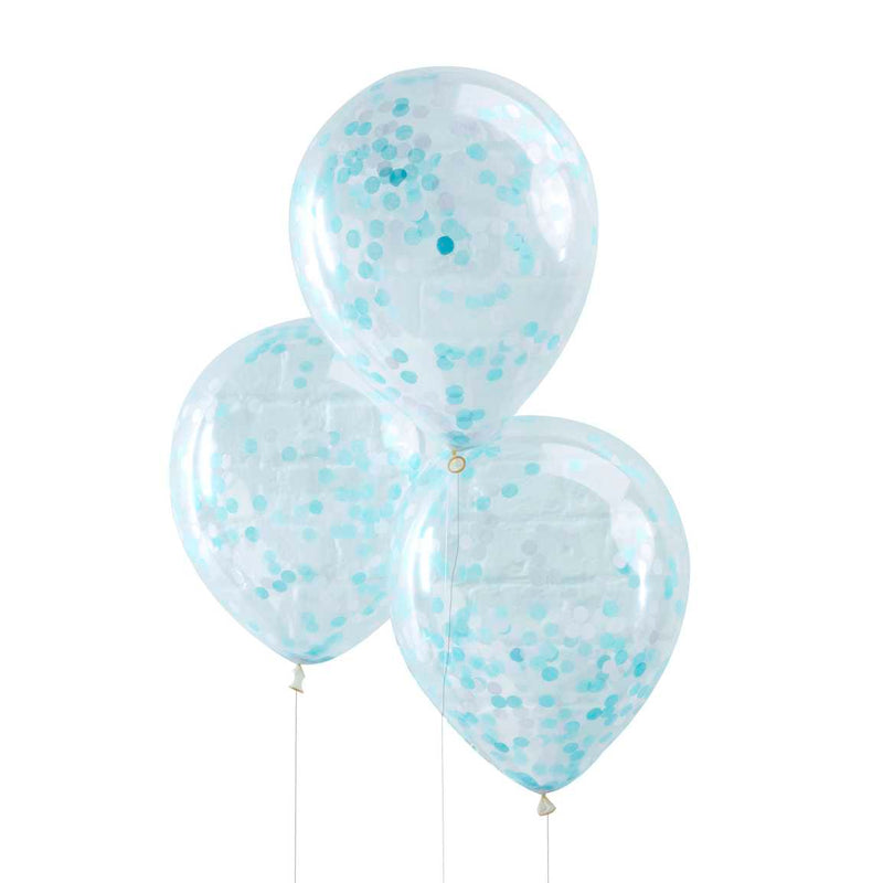 Blöðrur m/bláu confetti