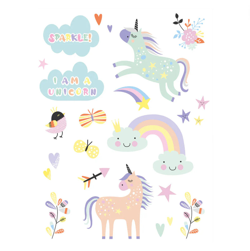 Tattoo unicorn & regnbogar