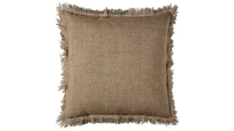Púði Warm grey fringe