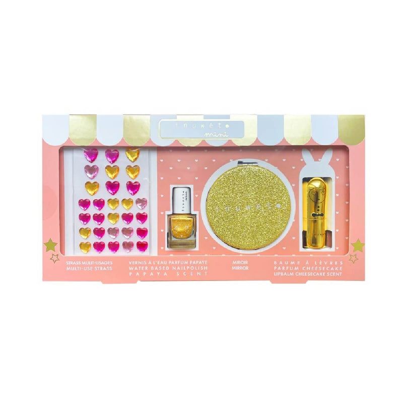 Gjafasett mini glitter gold