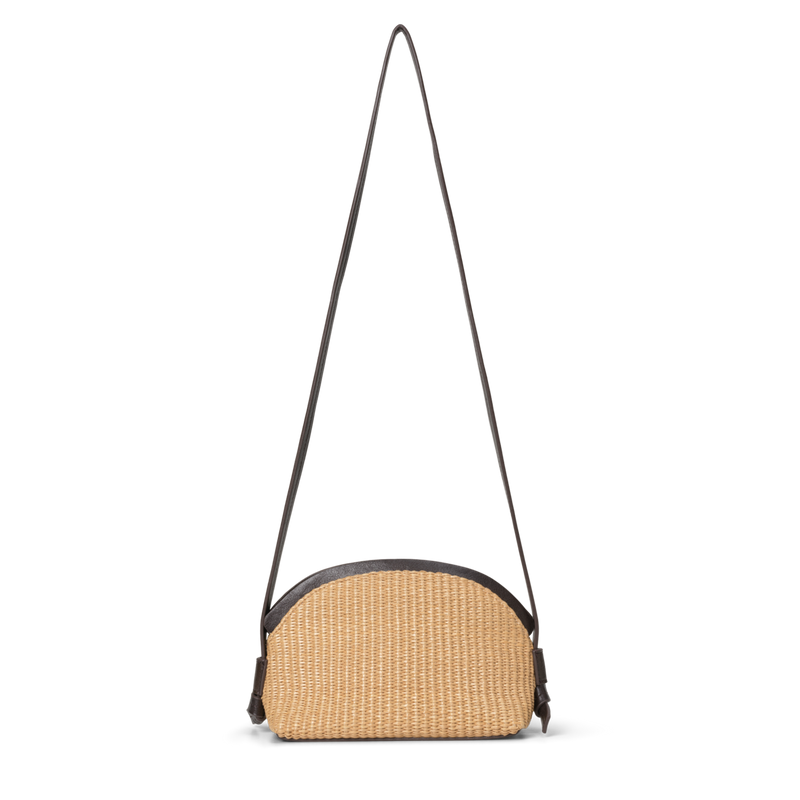 Hliðartaska Woven straw crossbody small