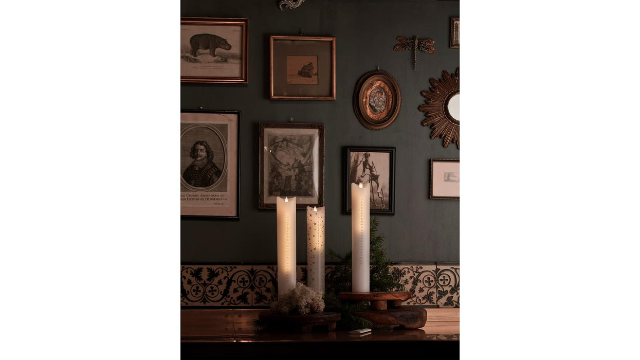 Aðventukerti Led hvítt/gyllt