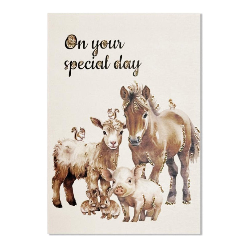 Kort "On your special day" dýr