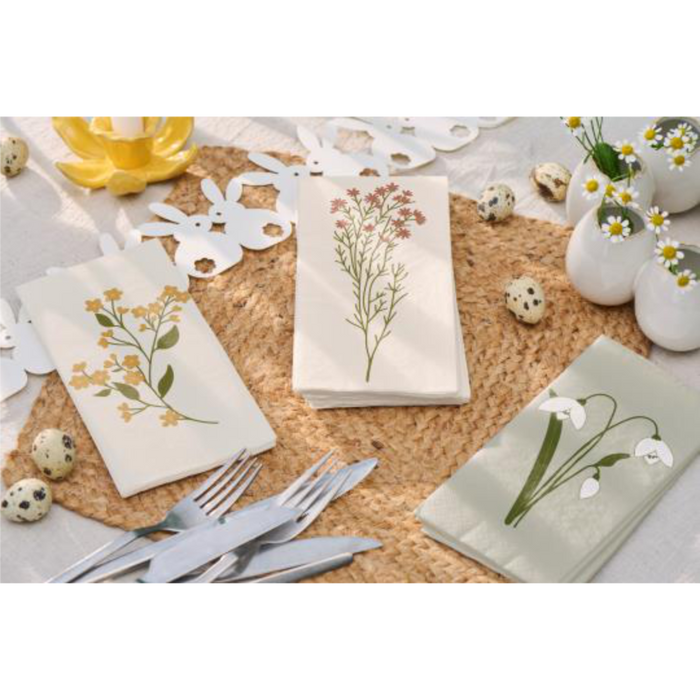 Servíettur blóm 2 litir