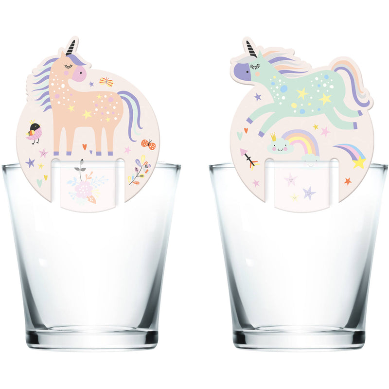 Merkispjald á glas unicorn