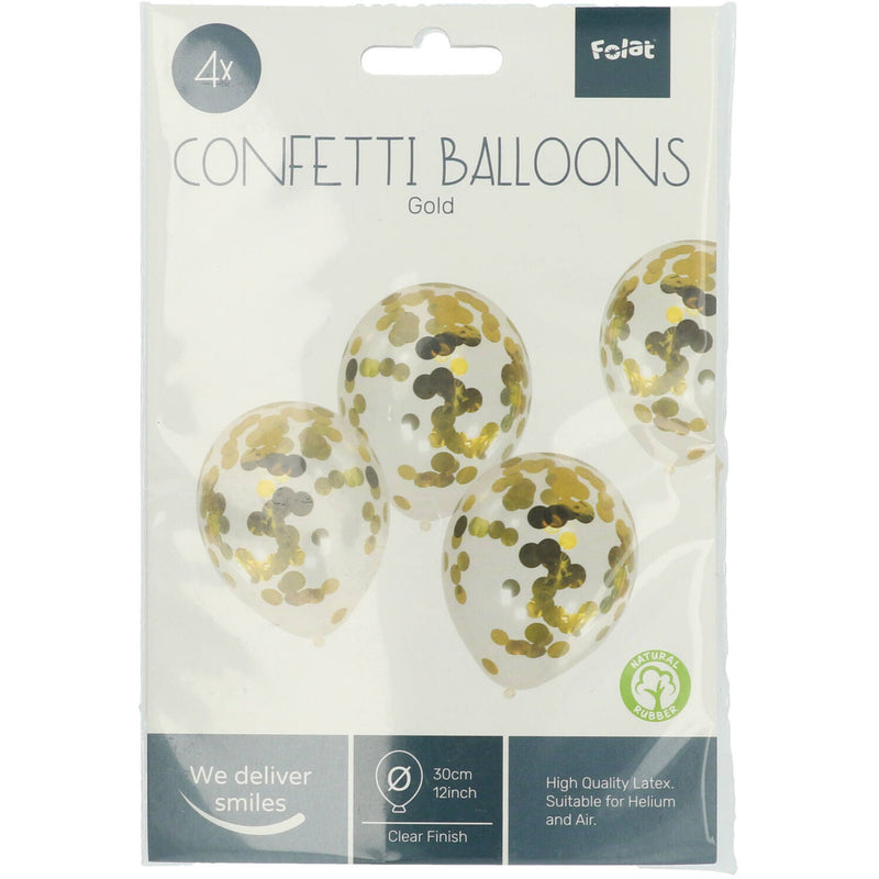 Blöðrur confetti gull 4 stk