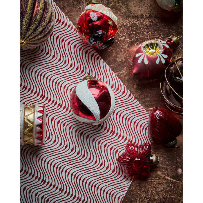 Jólakúla Twister rauð/hvít