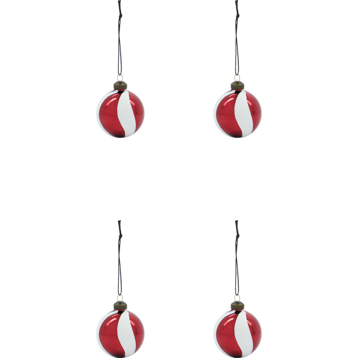 Jólakúla Twister rauð/hvít