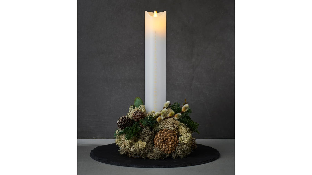 Aðventukerti Led hvítt/gyllt