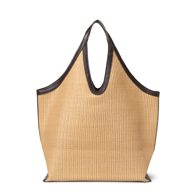 Hliðartaska Woven straw icon tote large