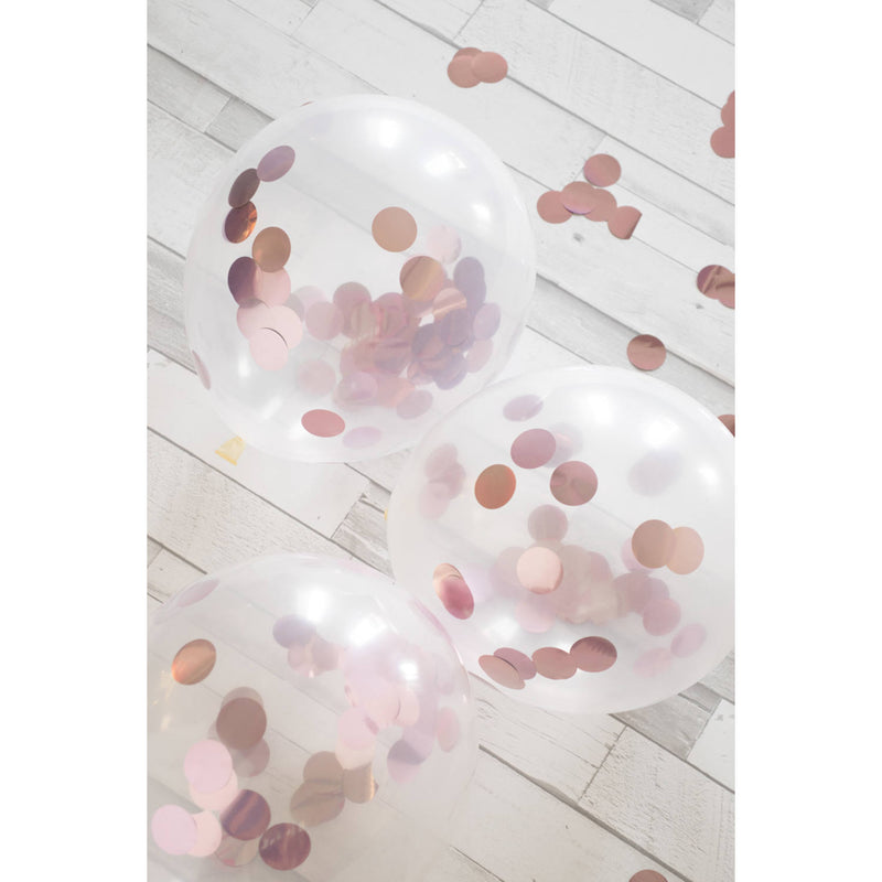 Blöðrur confetti rosegold 4 stk