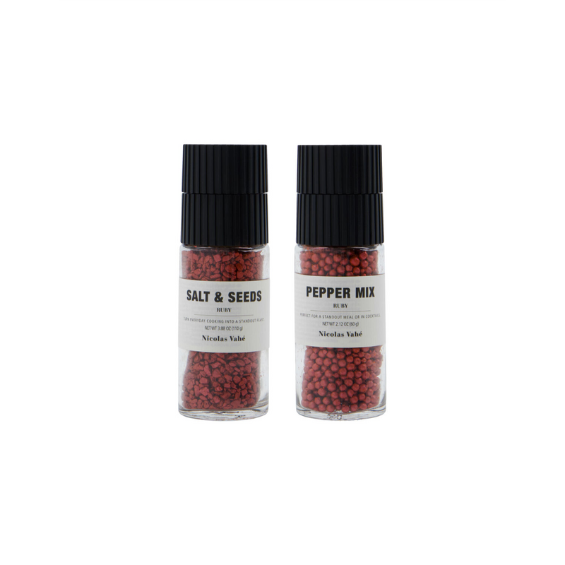 Gjafasett Ruby salt & seeds + pepper mix