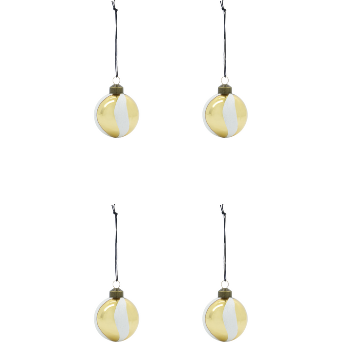 Jólakúla Twister gull/hvít