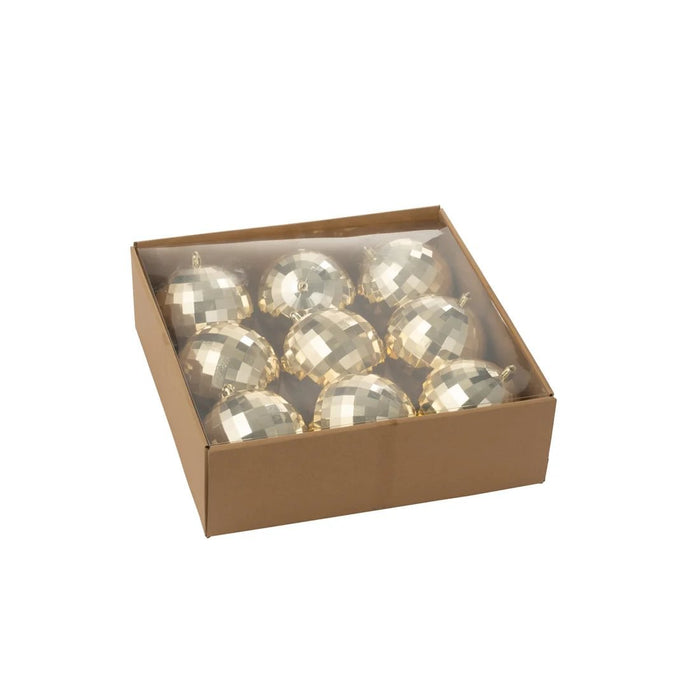 Jólakúla Disco gull 9 stk