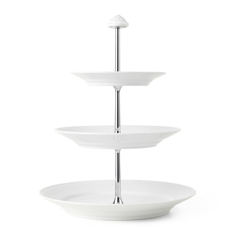 Kökudiskur White fluted 3 hæða