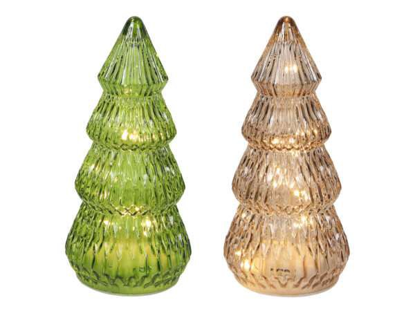 Jólatré gler riffluð 2 stærðir