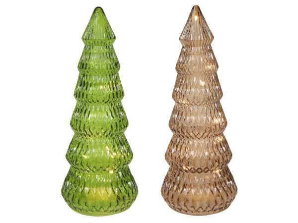 Jólatré gler riffluð 2 stærðir