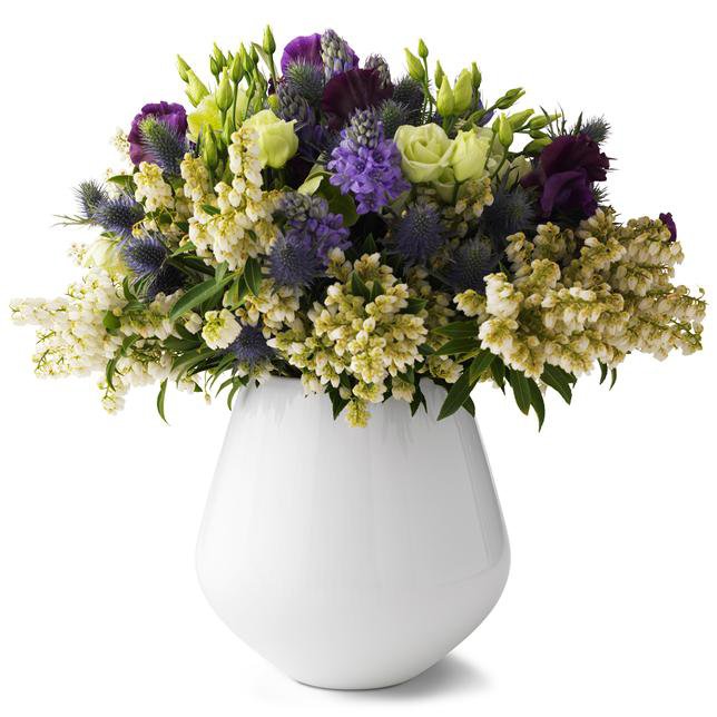 White Fluted vasi 20,5cm