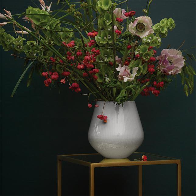 White Fluted vasi 20,5cm