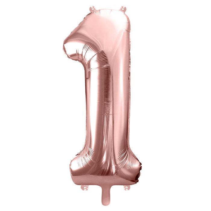 Helíum tölustafablaðra 0-9 rosegold